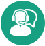 made2manage support icon with chat operator and headset